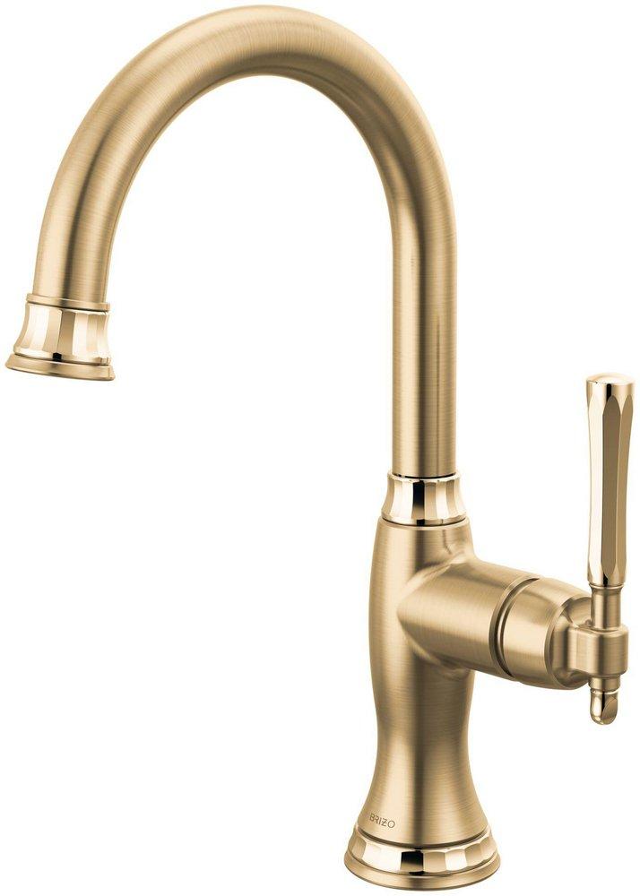 Brizo Tulham™ Single Handle Bar Faucet in Brilliance® Luxe Gold® with Brilliance® Polished Gold