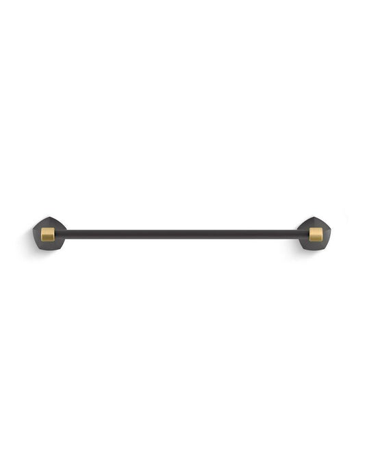 KOHLER Occasion® 18 in. Towel Bar in Matte Black with Moderne Brass