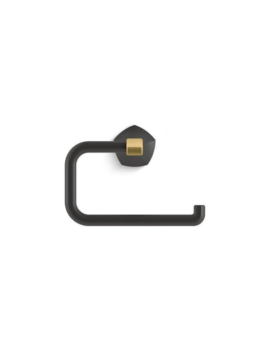 KOHLER Occasion® Bar Open Towel Ring in Matte Black with Moderne Brass
