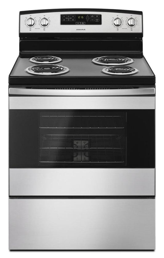 29-7/8 x 27-3/4 x 46-7/8 in. 4.8 cu. ft. Electric Coil Freestanding Range in Stainless Steel
