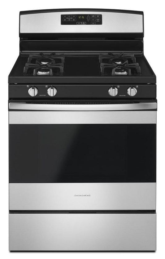 29-7/8 in. 5 cu. ft. 4-Burner 54500 BTU Sealed Gas Freestanding Range in Stainless Steel
