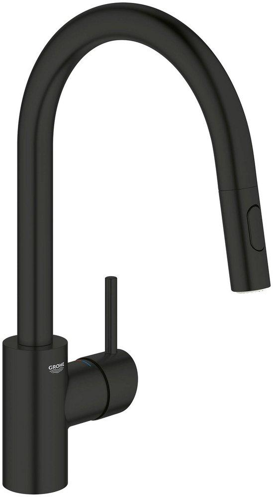 GROHE Concetto™ Single Handle Pull Down Kitchen Faucet in Matte Black