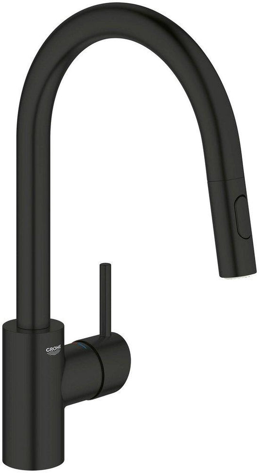GROHE Concetto™ Single Handle Pull Down Kitchen Faucet in Matte Black