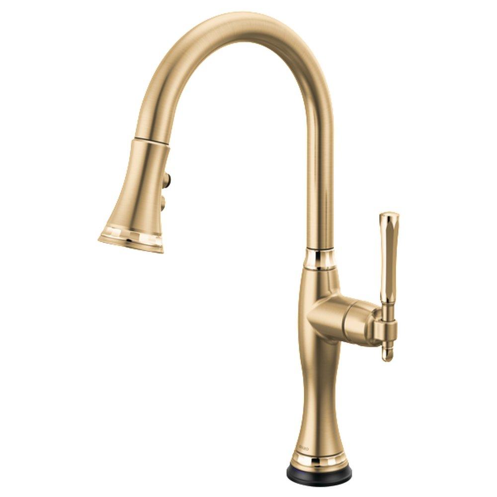 Delta Faucet Tulham Single Handle Pull Down Kitchen Faucet in Brilliance® Luxe Gold®/Brilliance® Polished Gold