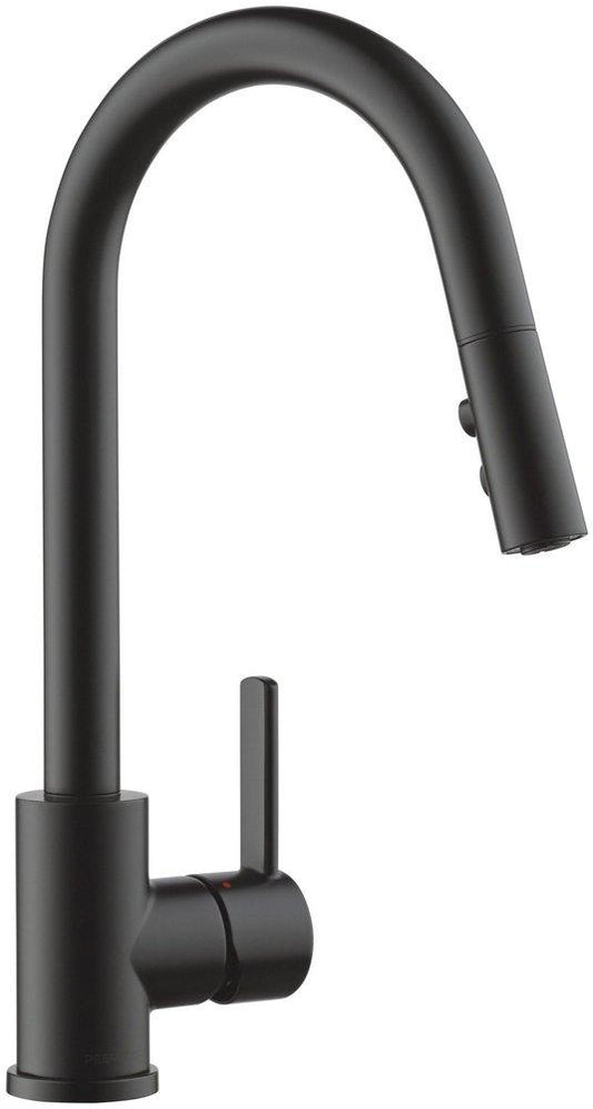 Peerless® Precept Single Handle Pull Down Kitchen Faucet in Matte Black