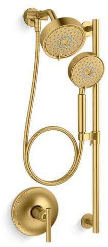 KOHLER Purist Single Handle Multi Function Shower Faucet in Vibrant Brushed Moderne Brass