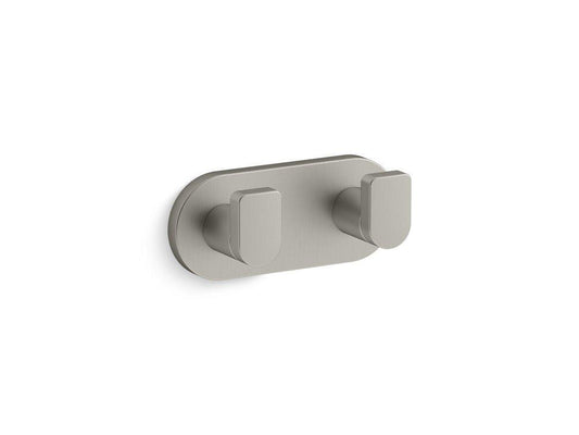 KOHLER Composed® 2-Hook Robe Hook in Vibrant® Brushed Nickel