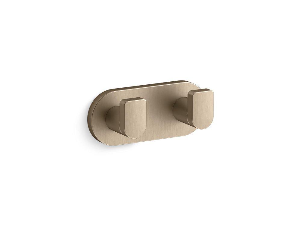 KOHLER Composed® 2-Hook Robe Hook in Vibrant Brushed Bronze