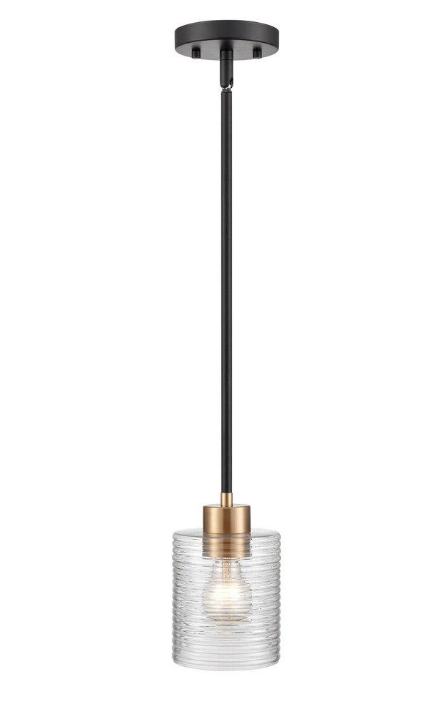 Millennium Lighting Renitta 1-Light Mini-Pendant Light in Matte Black Modern Gold