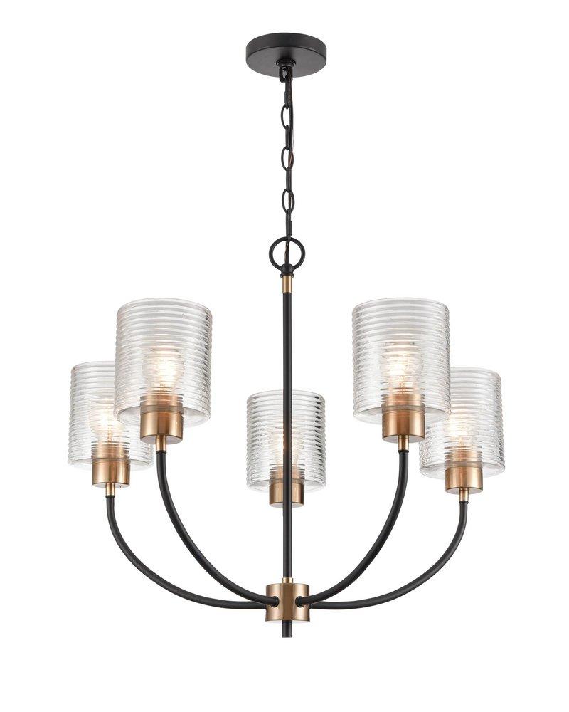 Millennium Lighting Renitta 5-Light Chandelier Ceiling Light in Matte Black Modern Gold