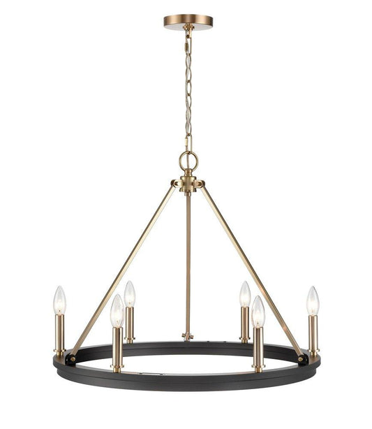 Millennium Lighting Carruth 5-Light Chandelier Ceiling Light in Matte Black/Modern Gold
