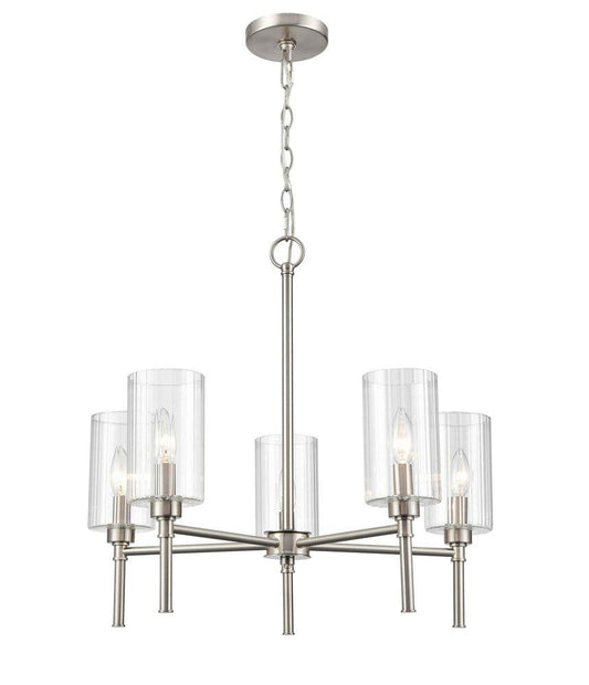 Millennium Lighting Chastine 5-Light Chandelier Ceiling Light in Brushed Nickel