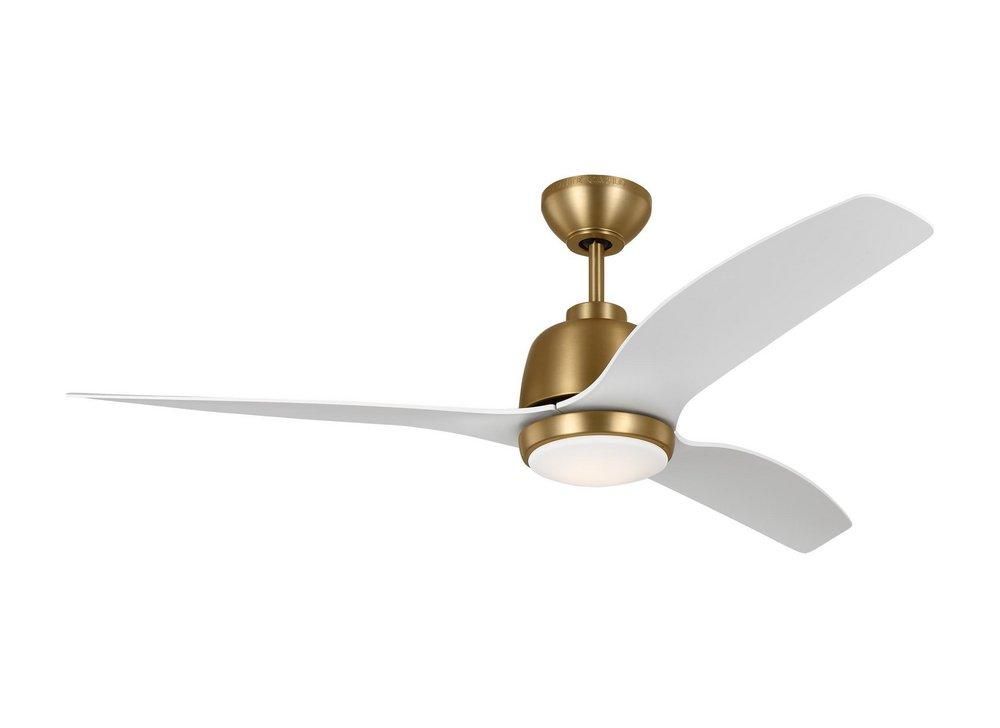 Visual Comfort & Co. Fan Avila 54 LED 54 in. 3-Blade Indoor Ceiling Fan in Satin Brass