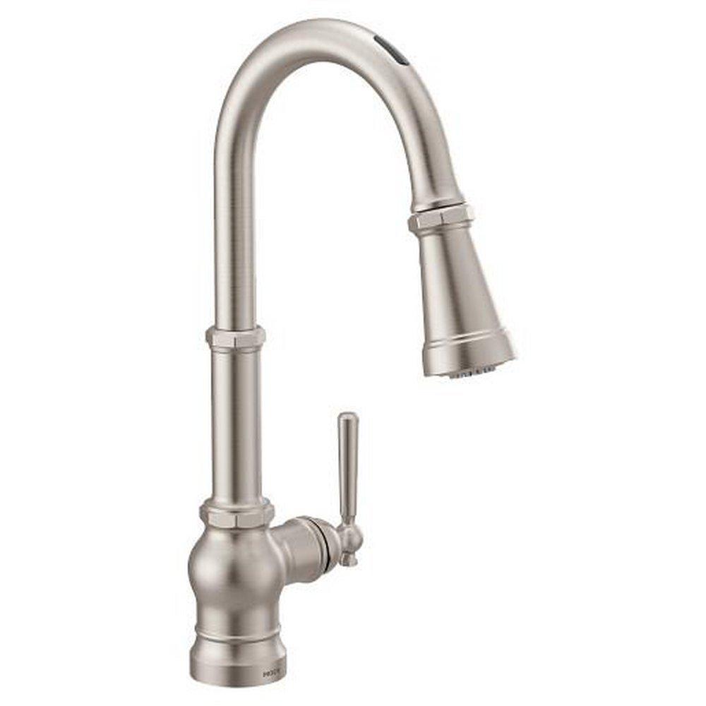 Moen Paterson™ Single Handle Pull Down Touchless Kitchen Faucet with Voice Activation in Spot Resist Stainless