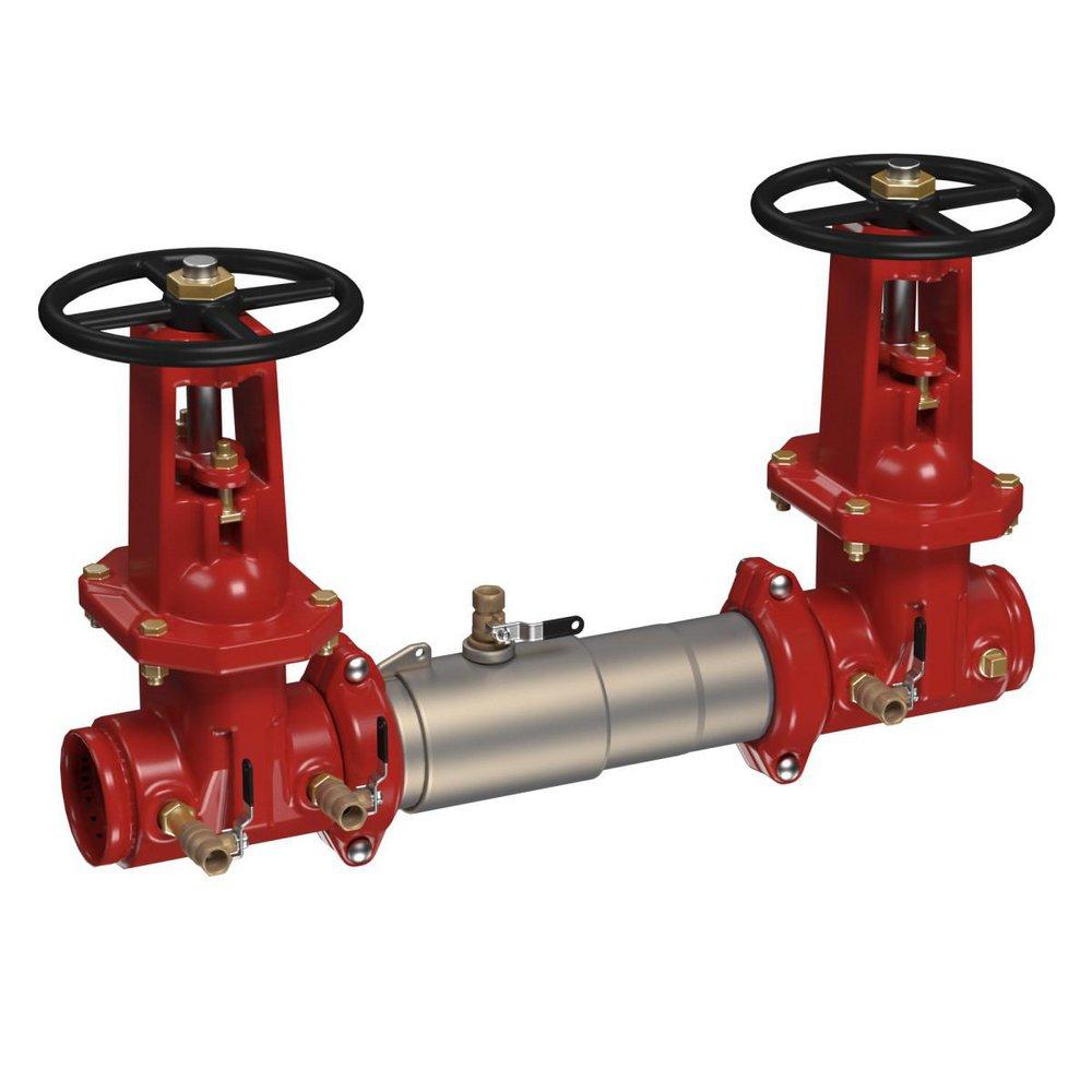 Ames Fire & Waterworks C200 3 in Stainless Steel Grooved Double Check Valve Assembly with OS & Y Gate Valves