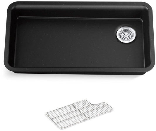 KOHLER Cairn® 33-1/2 in. Undermount Neoroc Single Bowl Kitchen Sink in Matte Black