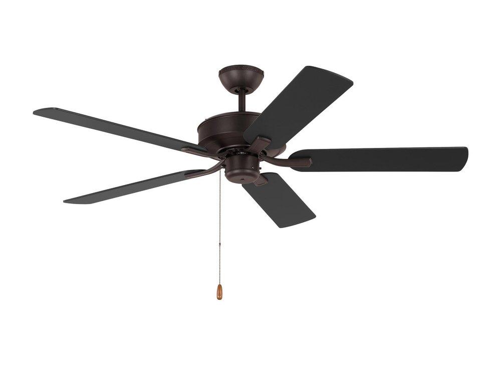 Visual Comfort & Co. Fan Linden 52in. 5-Blade LED Indoor Ceiling with Reversiable Motor Fan in Bronze