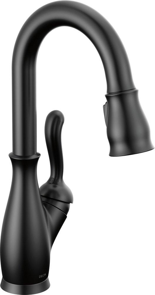 Delta Faucet Leland® Single Handle Pull Down Bar Faucet in Matte Black