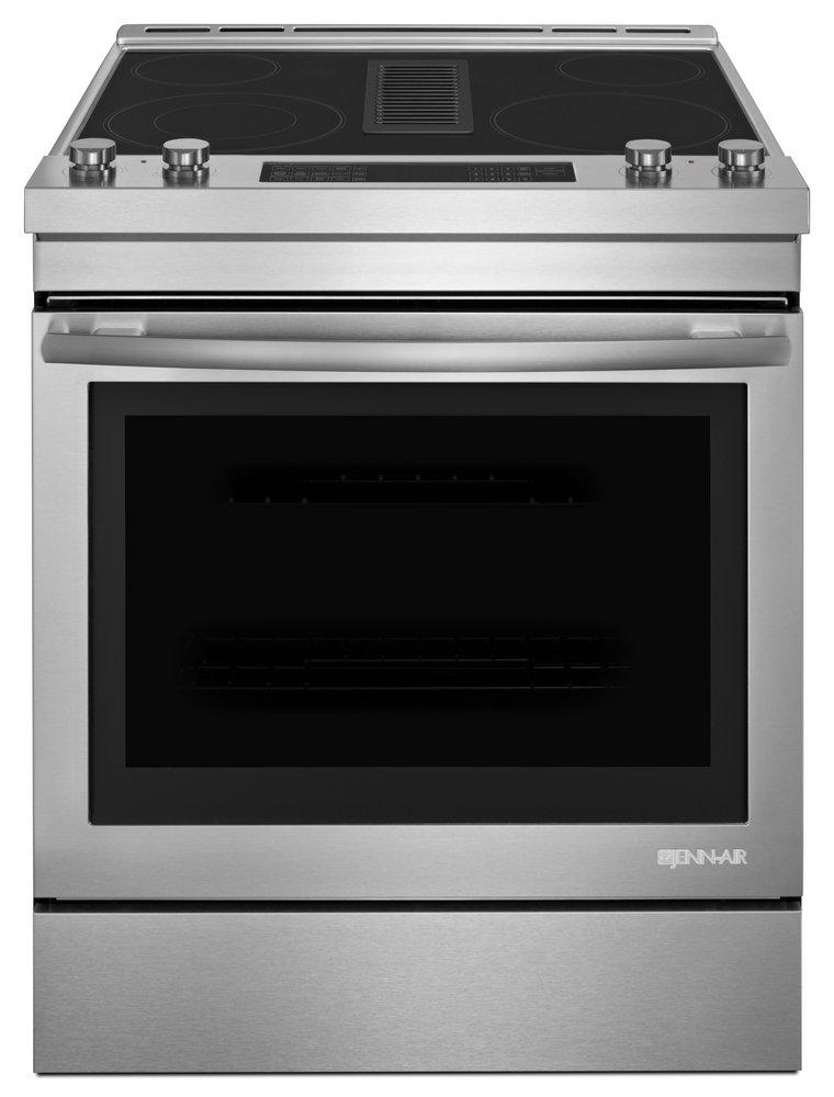 JennAir Rise™ 36 x 29-7/8 in. 6.2 cu. ft. 4-Burner Electric Radiant Slide-In Range in Stainless Steel