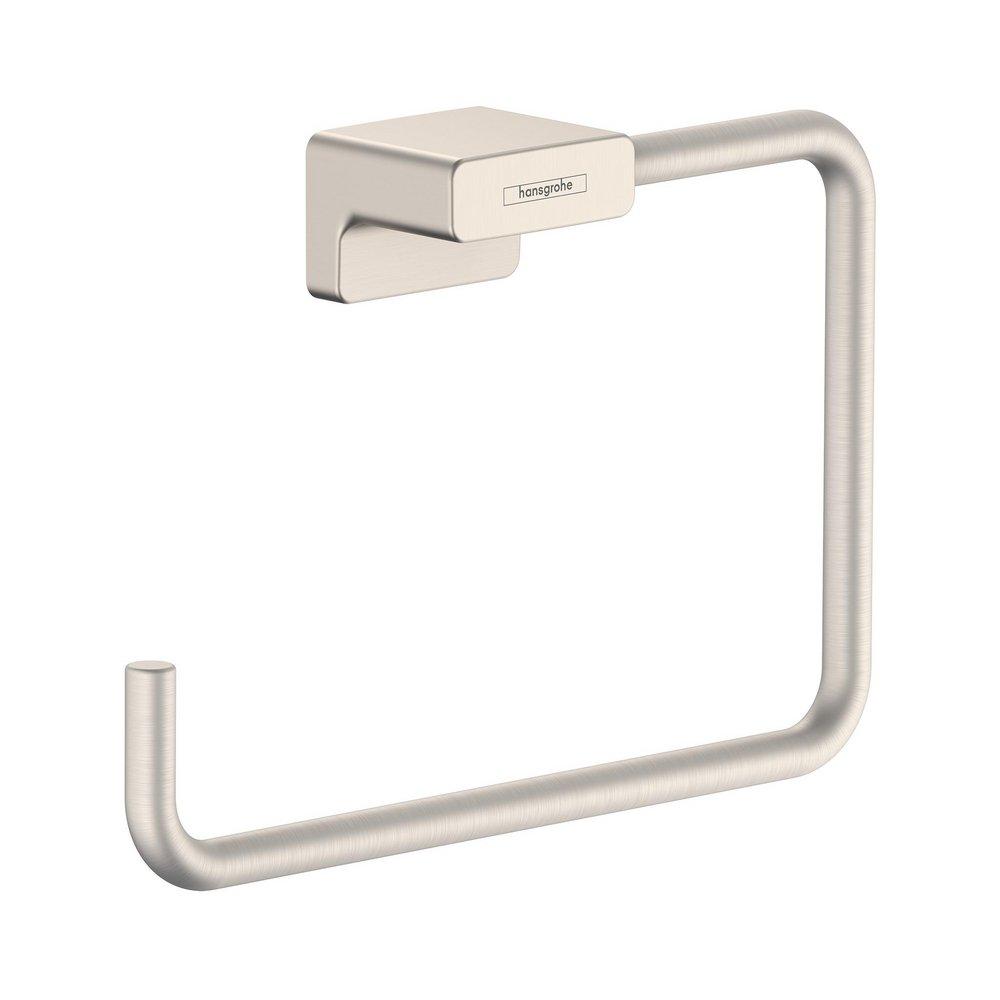 Hansgrohe AddStoris Rectangular Open Towel Ring in Brushed Nickel