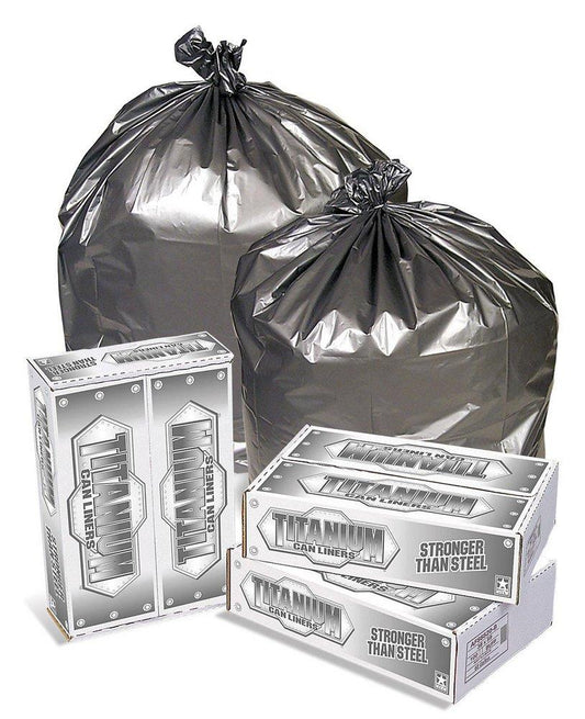 Pitt Plastics Titanium 33 x 40 in. x 1.5 mil 33 gal LLDPE Liner in Silver (Case of 100)