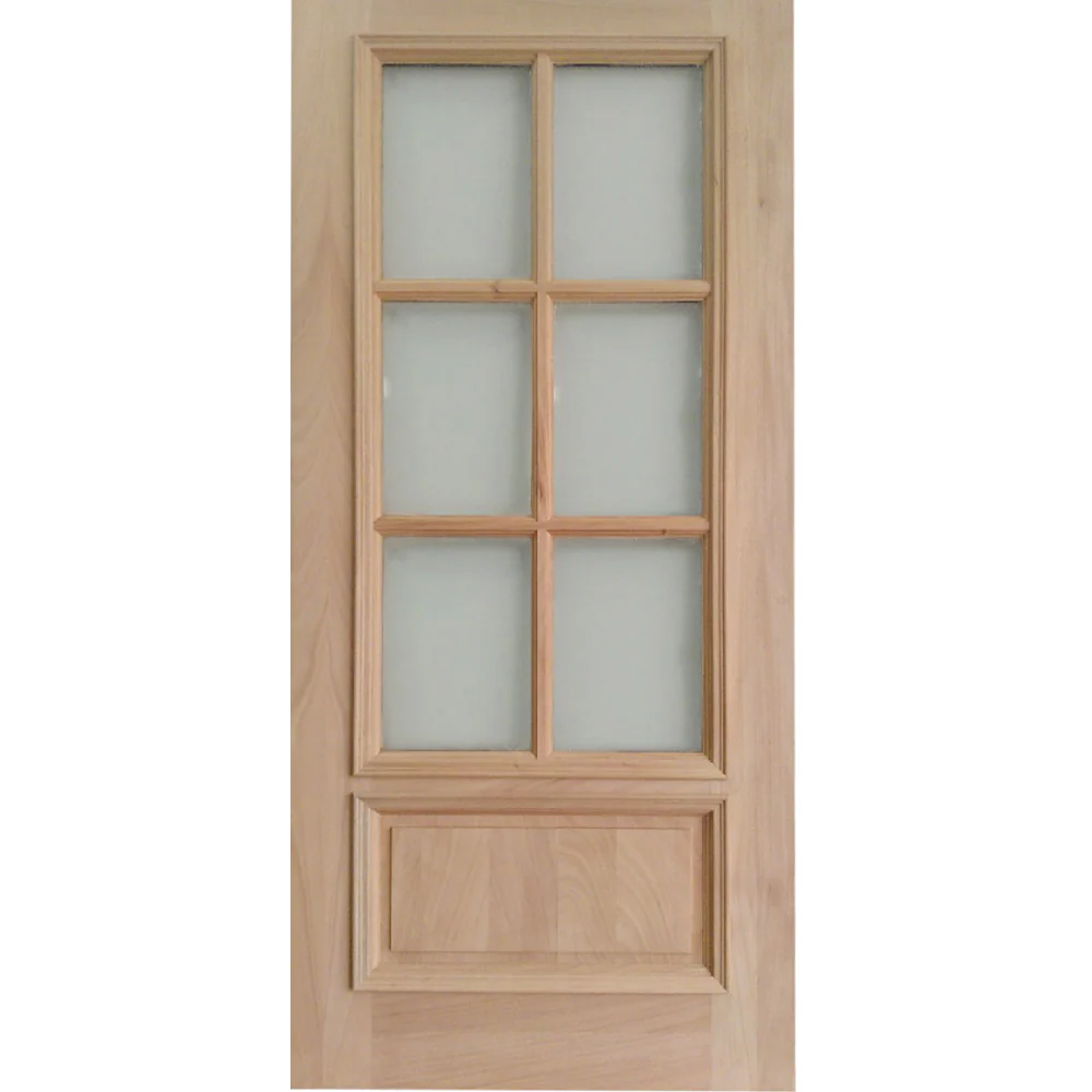 36x80 in Exterior Mahogany Door Slab | 6 Lite with Moulding