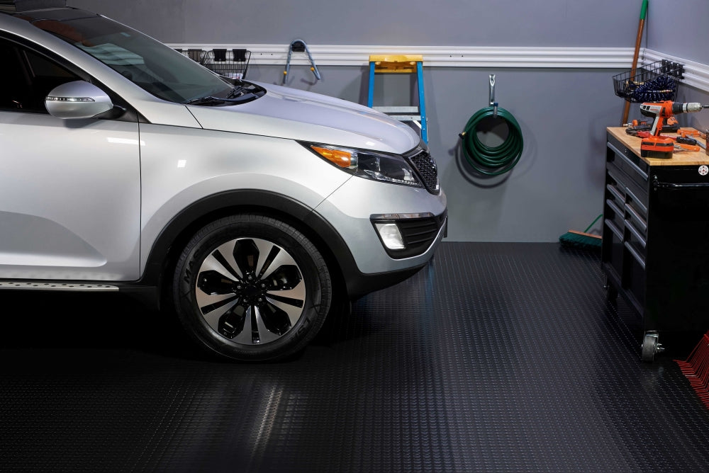 Garage Flooring | Coin™ Tread | G-Floor<sup>®</sup> Roll-Out Vinyl Flooring