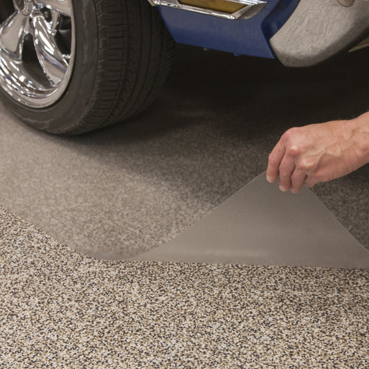 Epoxy Garage Floor Protector | Clear Ceramic Tread | G-Floor<sup>®</sup> Roll-Out Vinyl Flooring