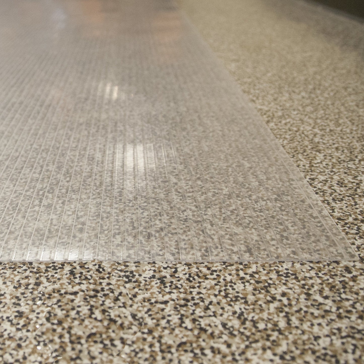Epoxy Garage Floor Protector | Clear Ribbed Tread | G-Floor<sup>®</sup> Roll-Out Vinyl Flooring