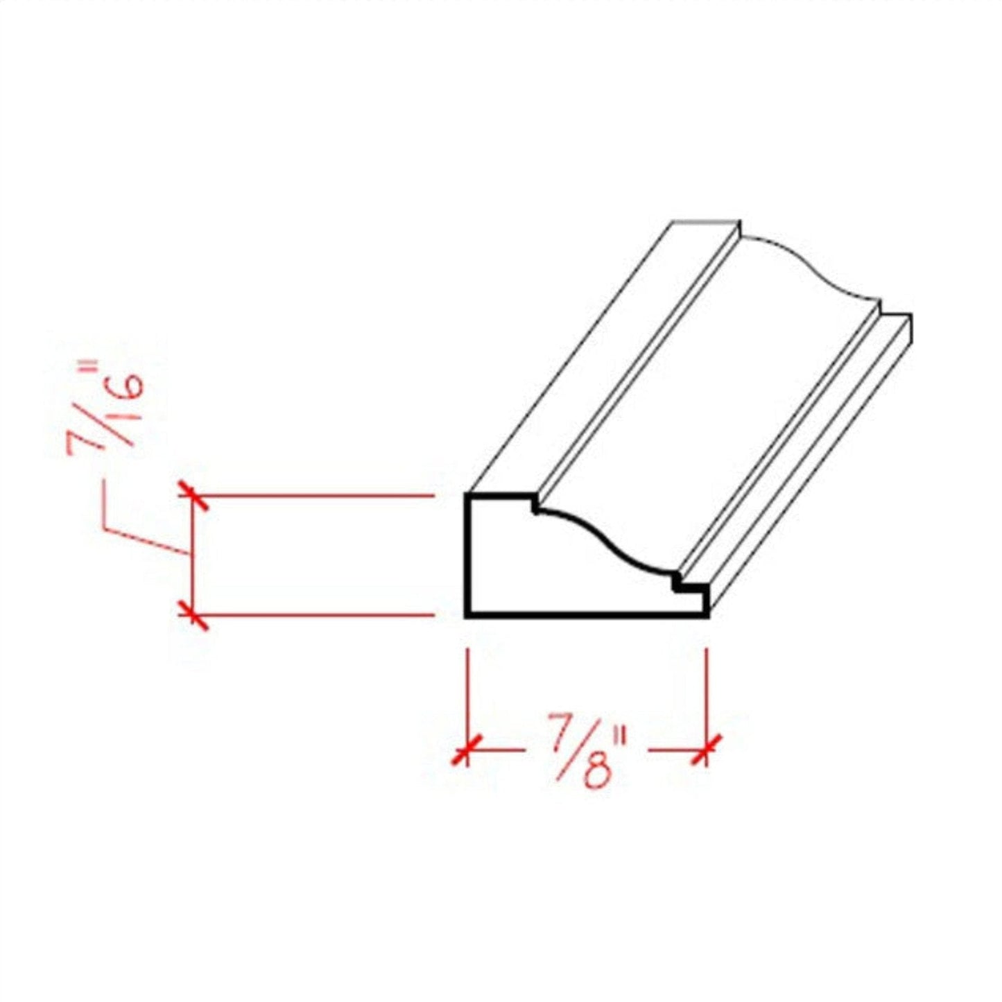 EWPM11 Colonial Panel Molding 7/8" wide x 7/16" Trim. Unfinished