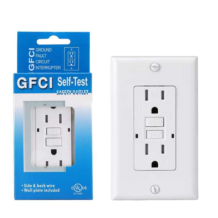 USA Duplex Self-Test 125V 15Amp Tamper Resistant TR GFI Socket Wall Outlet GFCI Receptacle Outlet