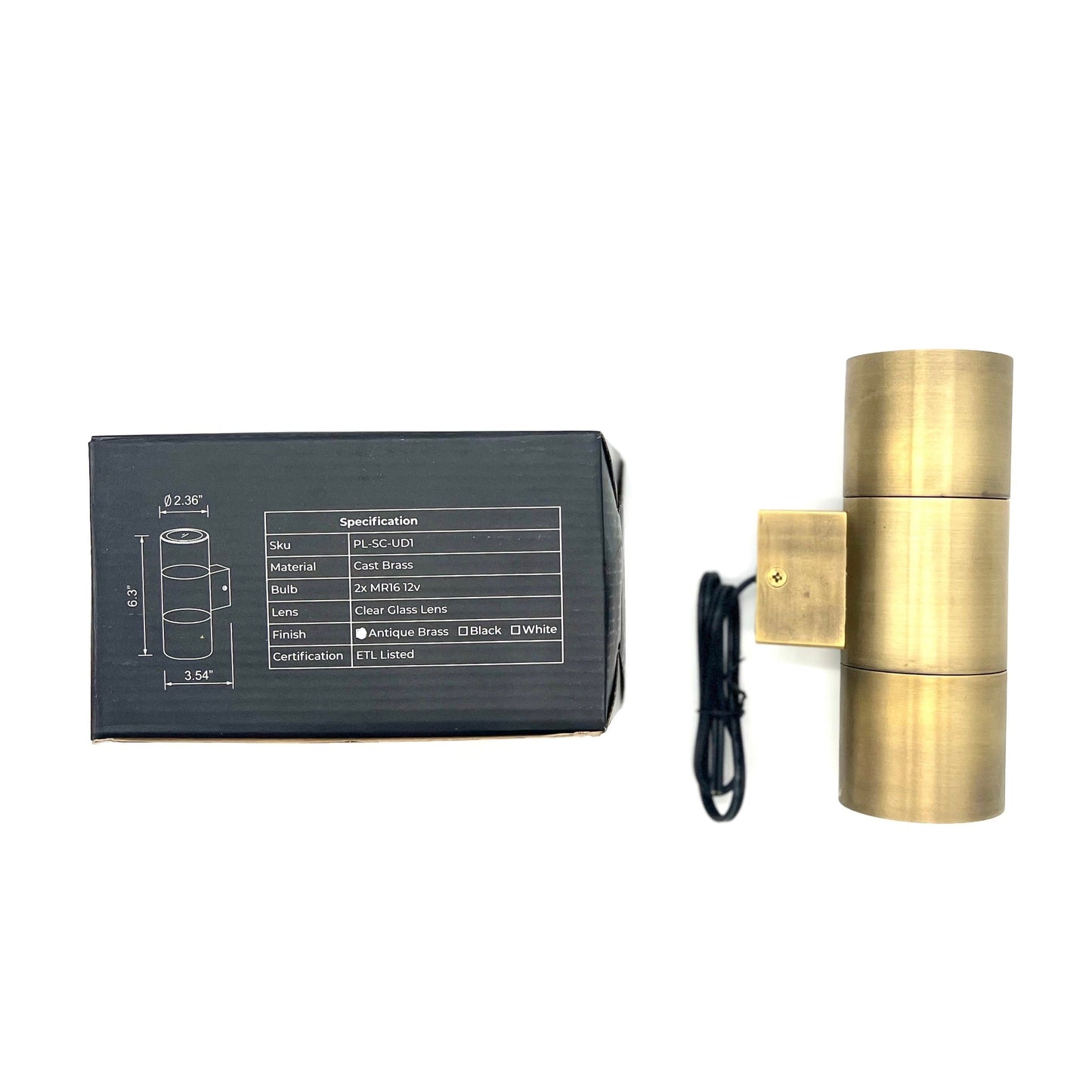 Stelvio Sconce Antique Brass Finish Up/Down Light