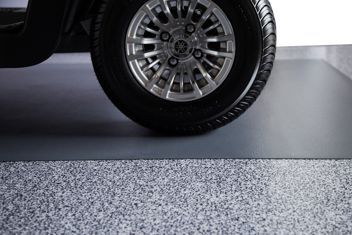 Golf cart mat on Slate Grey Ceramic texture vinyl golf cart mat