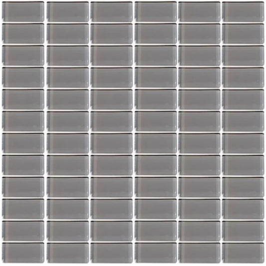 Interceramic Mosaic Sheet Glassique Steel Glossy 12x12