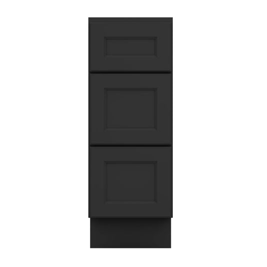 J&K Charcoal E2 Vanity 3 Drawer Base 12" W x 33" H x 21" D