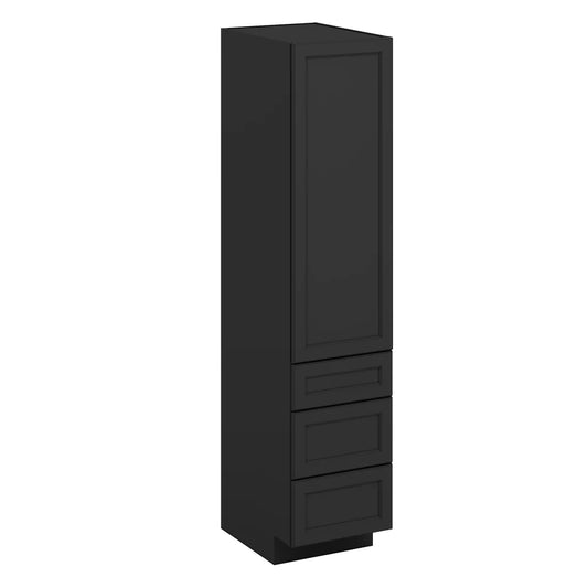 J&K Charcoal E2 Vanity Linen with bottom Drawers 18" W x 81" H x 24" D