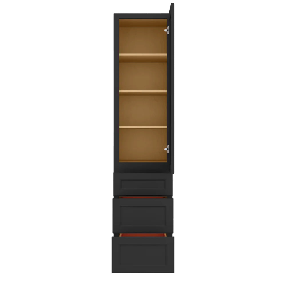 J&K Charcoal E2 Vanity Linen with bottom Drawers 18" W x 81" H x 24" D