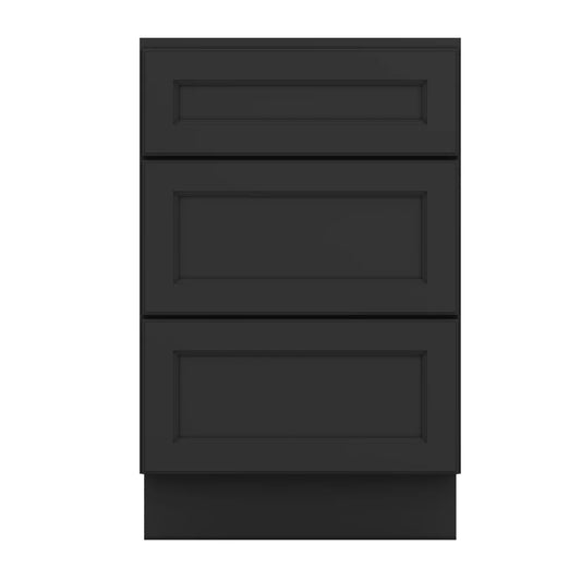J&K Charcoal E2 Vanity 3 Drawer Base 21" W x 33" H x 21" D