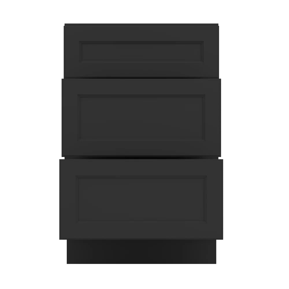 J&K Charcoal E2 Vanity 3 Drawer Base 24" W x 33" H x 21" D