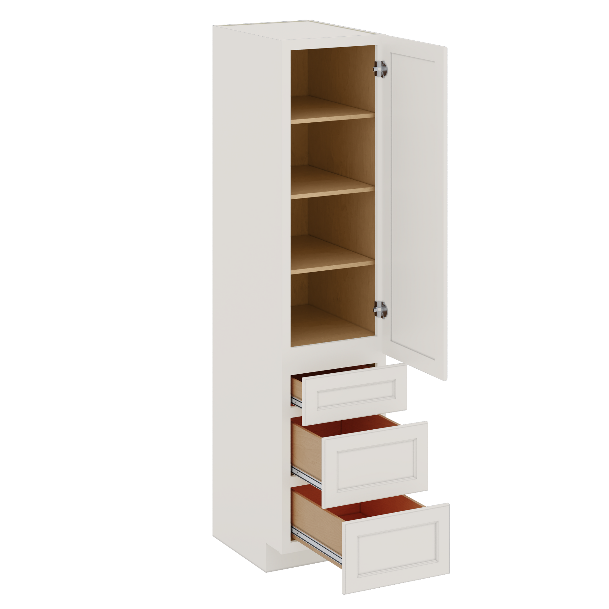 J&K Dove E1 Vanity Linen with bottom Drawers 18" W x 81" H x 24" D