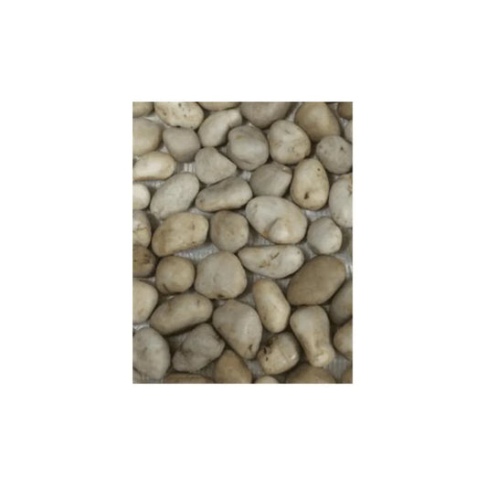 MSI White Polished Pebble Mesh-Mounted Mosaic Tile 12 in x 12 in