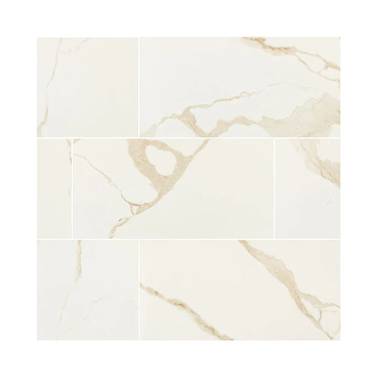 MS International Eden Calacatta 24x48 Polished Rectified Porcelain Floor and Wall Tile | $3.50 sq. ft.