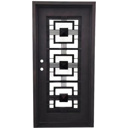 Malibu 3/0x6/8 Exterior Wrought Iron Prehung Single Door