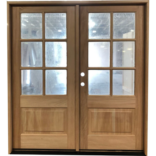 6/0x6/8 Mahogany Prehung Front Double Door | 6 Lite Without Moulding