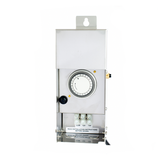 40-300W Black & Stainless Magnetic Low Voltage Transformer Built In Timer & Photocell