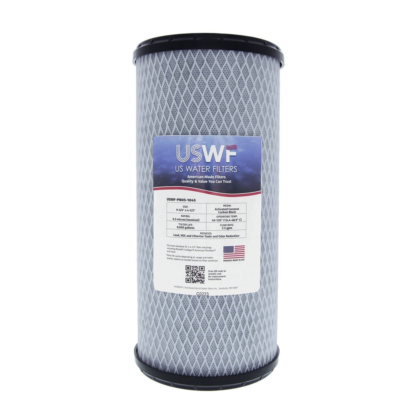 USWF Lead Dual 10" 2-Stage Whole House Filtration System, 1" NPT