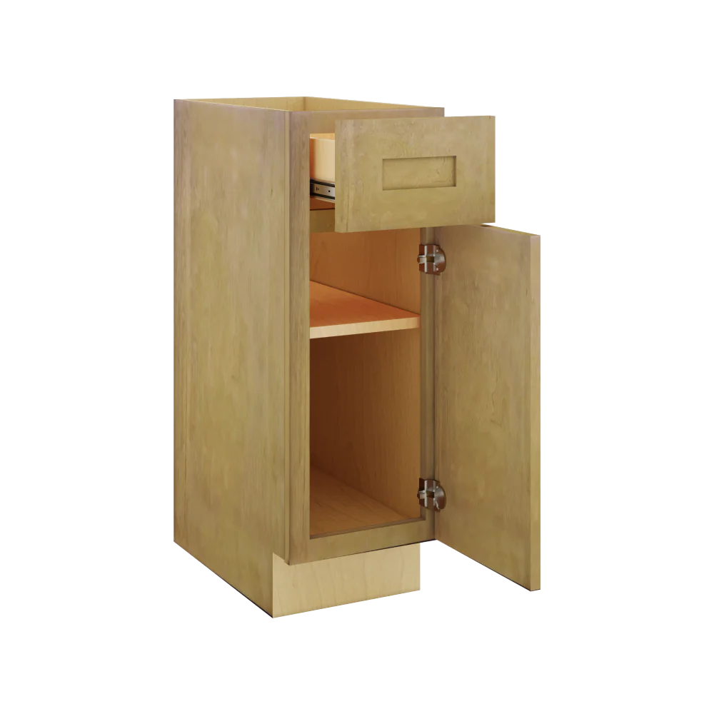 Modernform Cabinet Natural Shaker 12" W X 34 1/2" H X 21" D Base 1 Door/1 Drawer