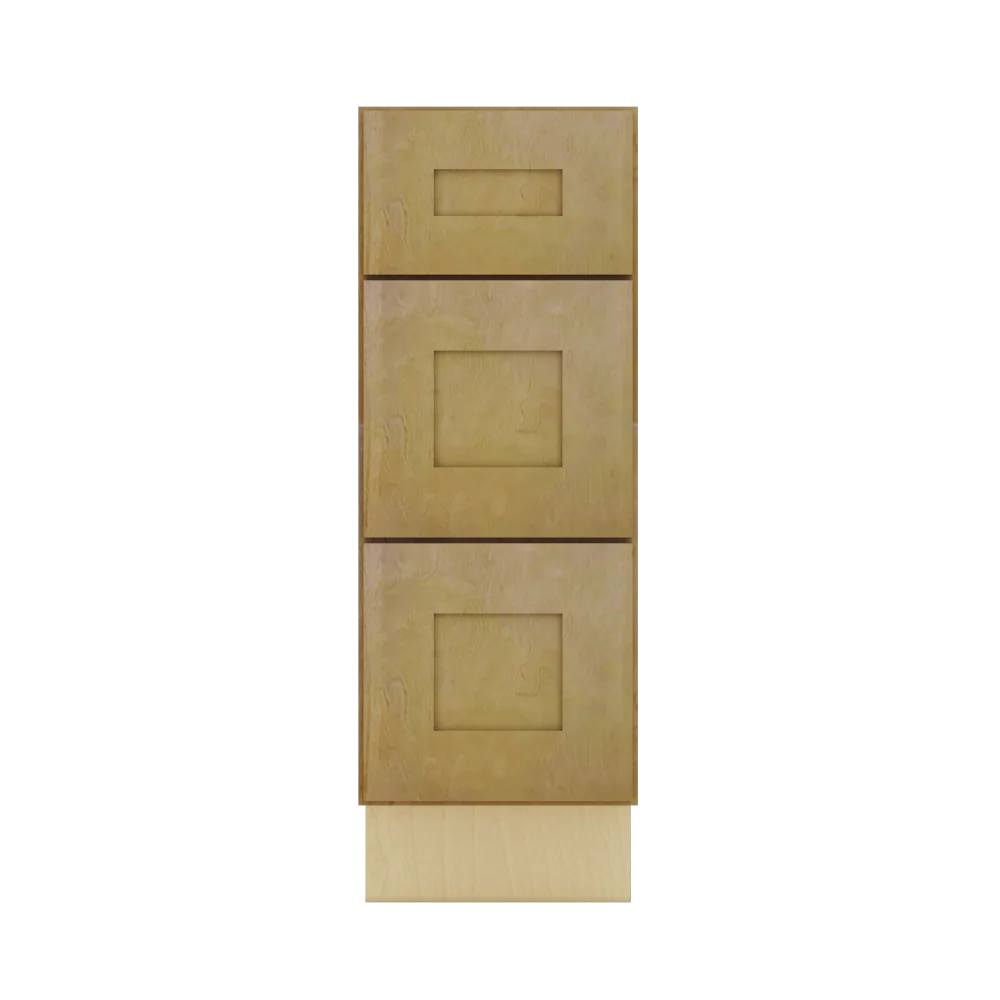 Modernform Cabinet Natural Shaker 12" W X 34 1/2" H X 21" D Vanity Base with 3 Drawers
