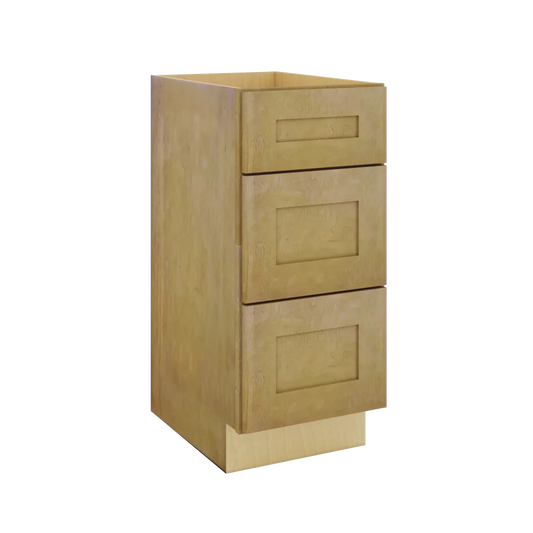 Modernform Cabinet Natural Shaker 15" W X 34 1/2" H X 21" D Vanity Base with 3 Drawers