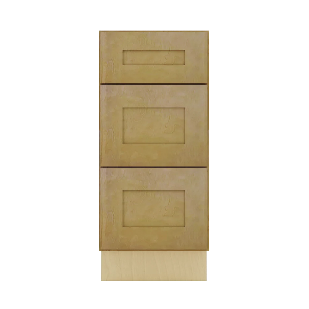 Modernform Cabinet Natural Shaker 15" W X 34 1/2" H X 21" D Vanity Base with 3 Drawers